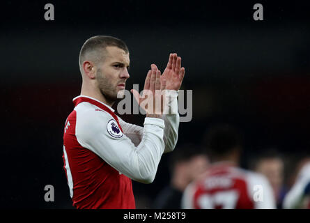 London, Großbritannien. 3 Feb, 2018. Jack Wilshere (A) im Arsenal v Everton englische Premier League Match, das Emirates Stadium, London, am 3. Februar 2018 ** DIESES BILD IST FÜR DIE REDAKTIONELLE VERWENDUNG ** Quelle: Paul Marriott/Alamy leben Nachrichten Stockfoto