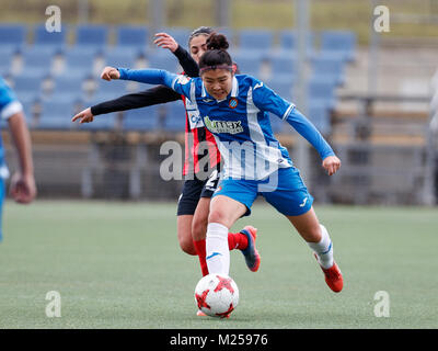 Barcelona, Spanien. 4. Februar 27., 2018. Gleiches von der spanischen Frauen Fußball-Liga zwischen RCD Espanyol und sportlichen Huelva. Shinada Ayaki. Credit: UKKO Images/Alamy leben Nachrichten Stockfoto