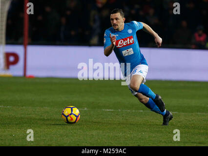 Benevento, Italien. 4. Februar, 2018. Mario Rui während der italienischen Serie A Fußball Spiel, zwischen Benevento und Neapel an der Vigorito Stadion in Benevento Italien, Februar 04, 2018 Credit: agnfoto/Alamy leben Nachrichten Stockfoto