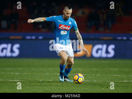 Benevento, Italien. 4. Februar, 2018. Marek Hamsik während der italienischen Serie A Fußball Spiel, zwischen Benevento und Neapel an der Vigorito Stadion in Benevento Italien, Februar 04, 2018 Credit: agnfoto/Alamy leben Nachrichten Stockfoto