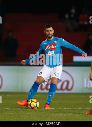 Benevento, Italien. 4. Februar, 2018. Raul Albiol während der italienischen Serie A Fußball Spiel, zwischen Benevento und Neapel an der Vigorito Stadion in Benevento Italien, Februar 04, 2018 Credit: agnfoto/Alamy leben Nachrichten Stockfoto