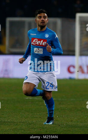 Benevento, Italien. 4. Februar, 2018. Lorenzo Insigne während der italienischen Serie A Fußball Spiel, zwischen Benevento und Neapel an der Vigorito Stadion in Benevento Italien, Februar 04, 2018 Credit: agnfoto/Alamy leben Nachrichten Stockfoto