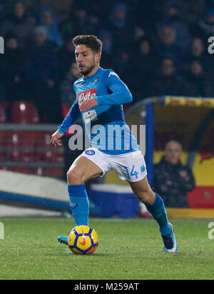 Benevento, Italien. 4. Februar, 2018. Trocknet Mertens während der italienischen Serie A Fußball Spiel, zwischen Benevento und Neapel an der Vigorito Stadion in Benevento Italien, Februar 04, 2018 Credit: agnfoto/Alamy leben Nachrichten Stockfoto