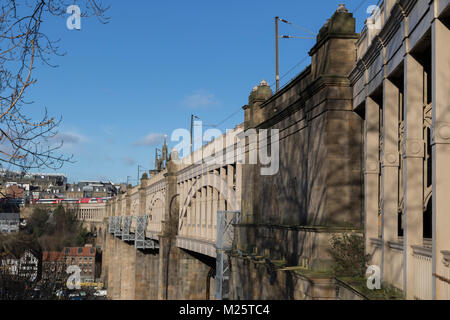 Hohe Brücke Newcastle Stockfoto