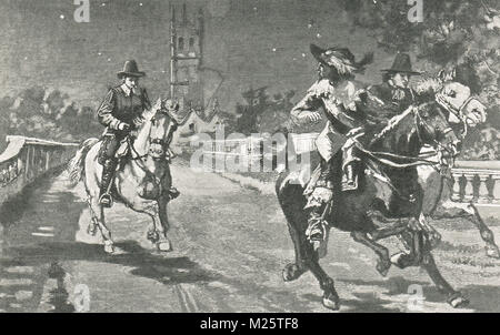 King Charles I, Flucht aus Oxford, 27. April 1646 während der dritten Belagerung von Oxford Stockfoto