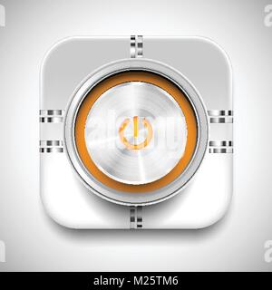 Ein/aus Metall Vektor-Taste Stock Vektor