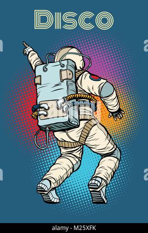 Astronaut Tanzen Disco Stock Vektor