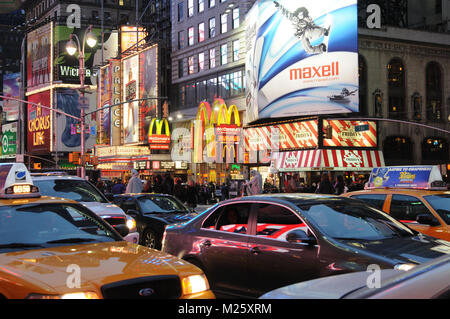 Am Abend Zeit am Broadway, Manhattan, New York, USA Stockfoto