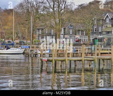 Die waterhead Stegen in der Nähe von Ambleside in Cumbria Stockfoto