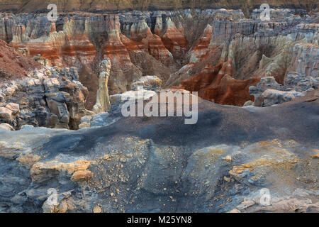 Säulen, Farben, Streifen und Schichten der Coal Mine Canyon in Arizona. USA Stockfoto