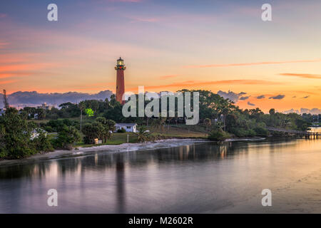Jupiter, Florida, USA an den Jupiter Inlet Licht. Stockfoto