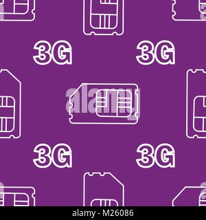 3G-SIM-Karte. Vector 3G-SIM-Karten nahtlose Muster für den Hintergrund. Stock Vektor