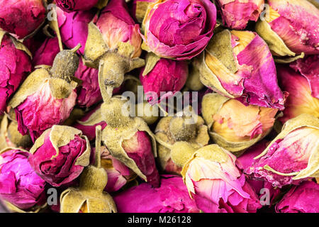 Blütenknospen von trockenen Rosen asiatische Lebensmittel Hintergrund Stockfoto