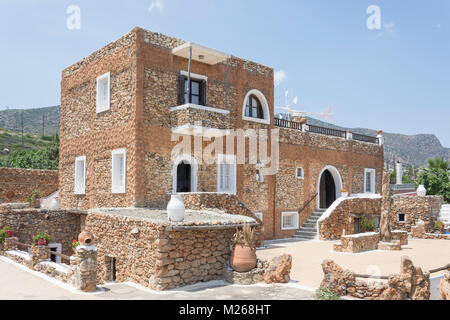 Typische kretische Haus Lychnostatis kretische Open Air Museum, Hersonissos, Heraklion, Kreta (Kriti), Griechenland Stockfoto
