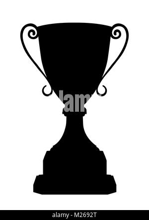 Cup Sieger Vektorsymbol, Logos, Zeichen, Emblem, award nominalen Becher, Silhouette auf weißem Hintergrund Stock Vektor