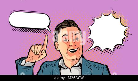 Gerne älterer Mann oder Rentner. Vector Illustration in der Pop Art retro Comic Stil Stock Vektor