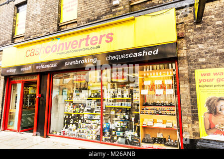 Bargeld Bargeld Wandler Wandler shop, Store, Cash Converters, Pfandleiher, Cash Cash Wandler Wandler UK England, Cash Wandler shop vorne Stockfoto