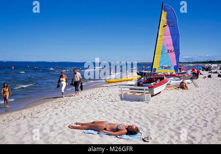 Strand in Heringsdorf, Insel Usedom, Mecklenburg-Vorpommern, Deutschland Stockfoto