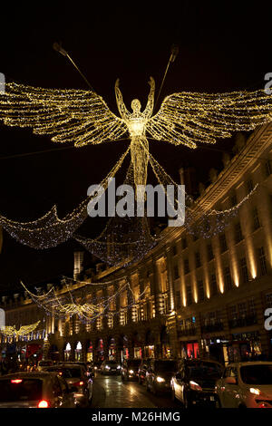 London Regent Street Weihnachtsbeleuchtung, England, UK. Stockfoto