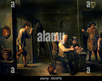 Raucher - Rauchen II David Teniers der Jüngere 1610-1690 Belgien Belgien Stockfoto