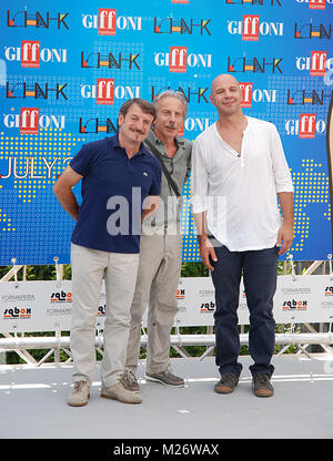 Giffoni Valle Piana, Sa, Italien - 15. Juli 2011: Aldo, Giovanni und Giacomo in Giffoni Film Festival 2011 - Am 15. Juli 2011 in Giffoni Valle Piana, Es Stockfoto