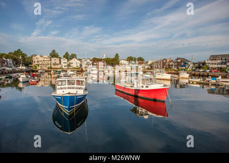 Fischerboote in Rockport festgemacht, MA Hafen Stockfoto