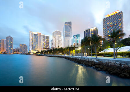 Skyline der Innenstadt und Brickell Key, Miami, Florida Stockfoto