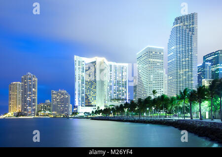 Skyline der Innenstadt und Brickell Key, Miami, Florida Stockfoto