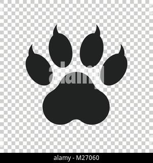 Pfotenabdruck Symbol vektor Illustration auf isolierte Hintergrund isoliert. Hund, Katze, Bear Paw symbol Flachbild-Piktogramm. Stock Vektor