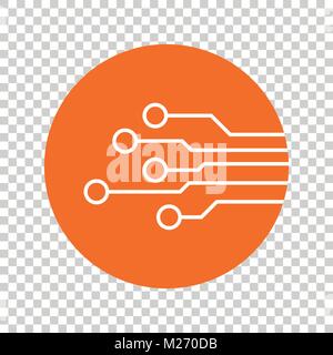 Platine Symbol. Technologie Regelung symbol Flachbild Vector Illustration auf orangem Hintergrund. Stock Vektor