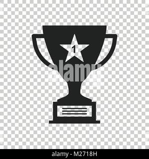 Trophy cup Flachbild Vektor icon. Einfache Sieger Symbol. Schwarz Abbildung auf isolierte Hintergrund. Stock Vektor