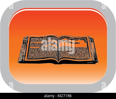 Das Symbol des Sikhismus heilige Buch Guru Granth Sahib, Taste, Vektor Stock Vektor