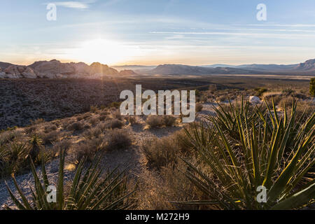 Dämmerung Blick von Scenic Loop übersehen im Red Rock Canyon National Conservation Area in der Nähe von Las Vegas in Nevada. Stockfoto