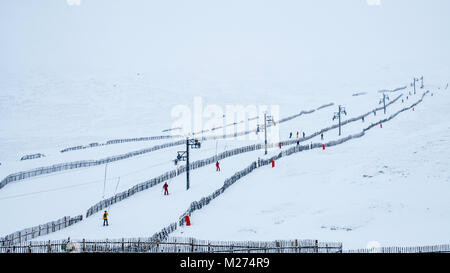 Ansicht der Glenshee Skigebiet in Cairngorm Mountains in Schottland, Vereinigtes Königreich Stockfoto