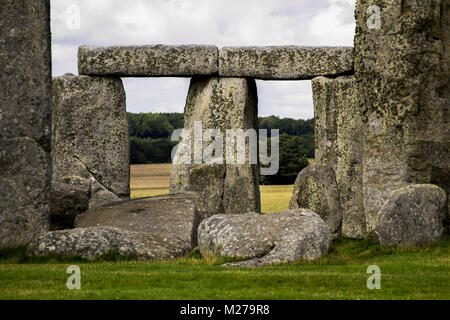 Stonehenge ein Prähistorisches Denkmal in Wiltshire, England, Großbritannien, Großbritannien, Stockfoto