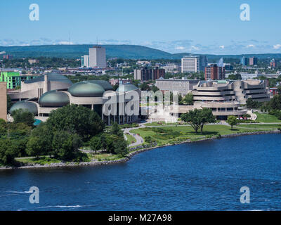 Kanadischen Museum der Geschichte über den Fluss aus Ottawa in Gatineau, Quebec, Kanada Stockfoto