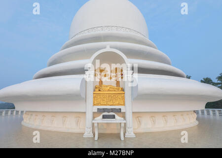 Japanische Frieden Pagode, Unawatuna, Galle, Sri Lanka, Asien Stockfoto