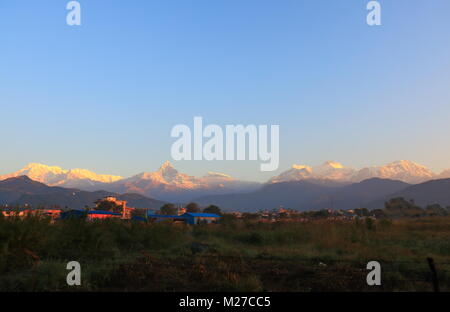 Machhapuchhre Himalaya Bergwelt Annapurna Pokhara Nepal Stockfoto