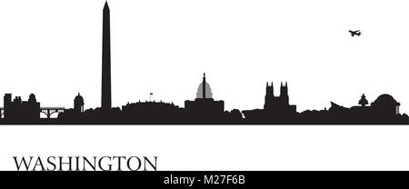 Washington Stadt Skyline Silhouette Hintergrund, Vektor-illustration Stock Vektor