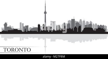 Toronto City Skyline Silhouette Hintergrund, Vektor-illustration Stock Vektor