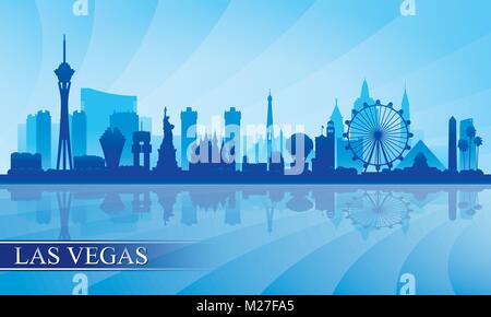 Las Vegas Skyline der Stadt Silhouette Hintergrund, Vector Illustration Stock Vektor