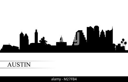 Austin Skyline der Stadt Silhouette Hintergrund, Vector Illustration Stock Vektor