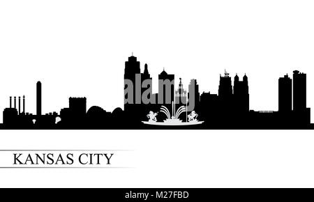 Kansas City Skyline Silhouette Hintergrund, Vektor-illustration Stock Vektor