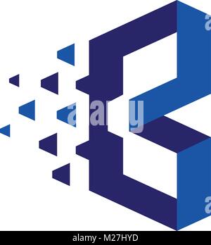Kreative strong flach Buchstaben b, b Technologie logo Vektor Stock Vektor