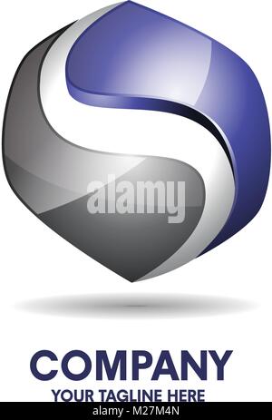 Buchstabe s 3d Logo vector Abbildung Schablone Buchstabe S Trend logo Vektor, kreative Buchstabe s Buchstabe 3D-Stil, logo Stock Vektor