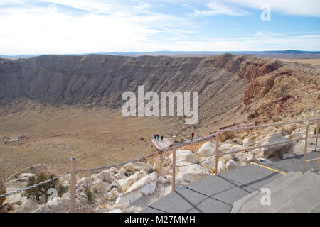 Luftaufnahme von Meteor Crater in Winslow, AZ. Stockfoto