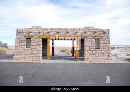 Eine Struktur innerhalb der Petrified Forest National Park. Stockfoto