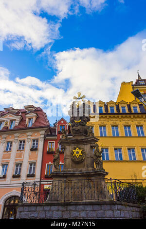 Säule der Heiligen Dreifaltigkeit, Karlsbad - Tschechische Republik Stockfoto