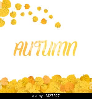 Minimalistische Herbst Hintergrund Abbildung mit fallenden Blätter Stock Vektor