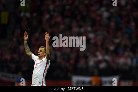 8 Oktober, 2017 - Warschau, Polen: Fußball WM 2018 Qualifikation Rusia Polen - Montenegro o/p Kamil Grosicki (Polen) Stockfoto